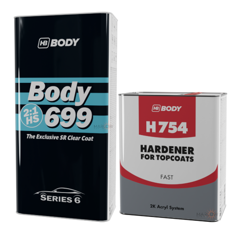 HB BODY 699 CLEAR HS SR 2:1 CLEARCOAT + H754 FAST HARDENER KIT 7.5LT 