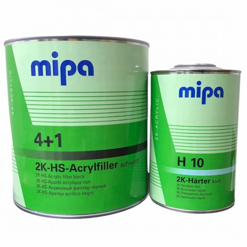 MIPA 4+1 ACRYFILLER PRIMER KIT BLACK WITH H10 - 4L