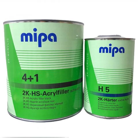 MIPA 4+1 ACRYFILLER PRIMER KIT BLACK WITH H5 - 4L
